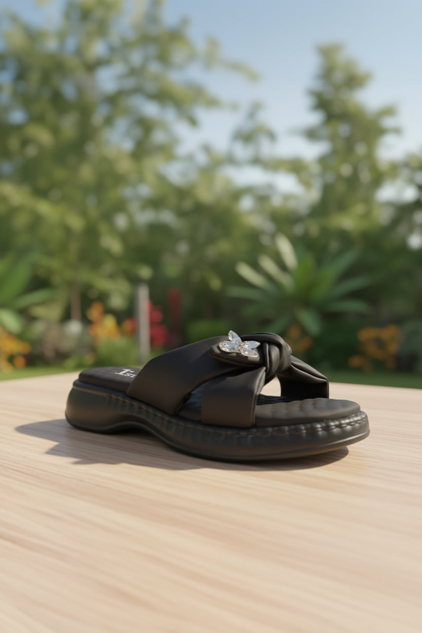 Knot Glam Slides - R 04 - Black