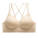 Back Cross Straps Bra Set  -  Skin