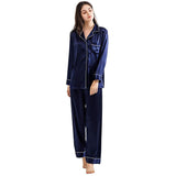 Silk PJ Set - Navy Blue