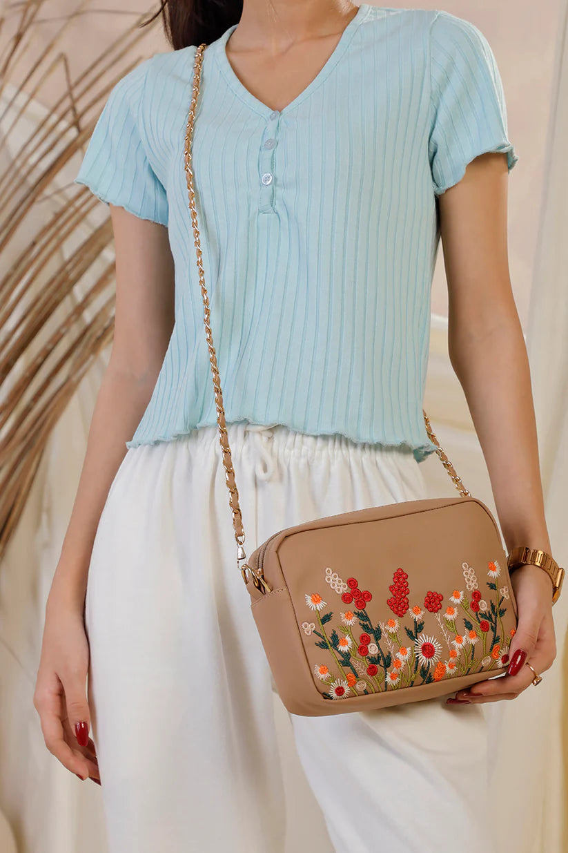 The Blosséra Charm Crossbody - Beige