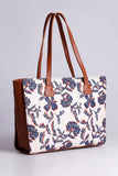 SIDE REXINE CANVAS TOTE 47