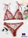 Embroidered Lingerie Set 16136 -  Free Size