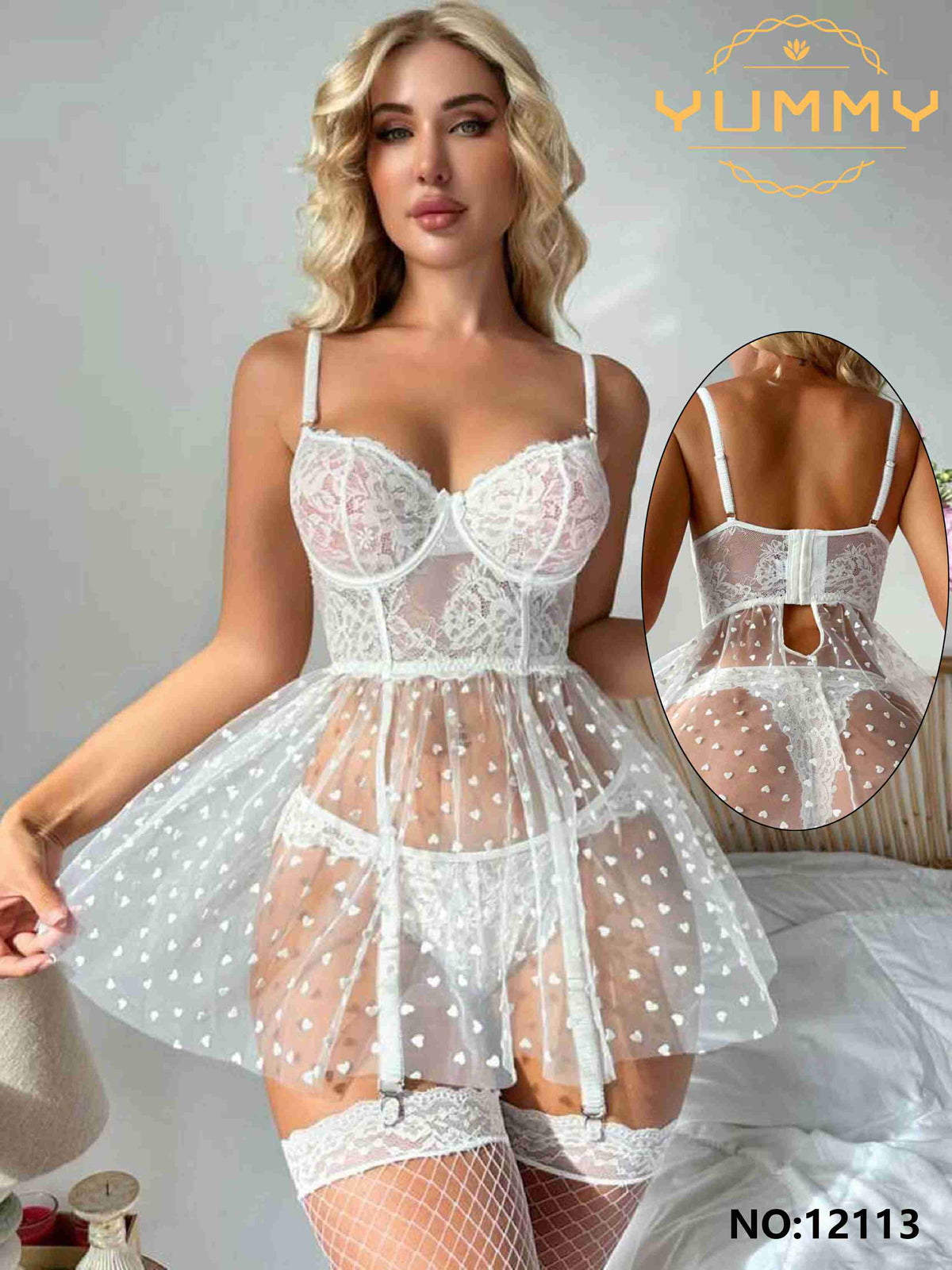 The Secret Lace Floral Babydoll  12113