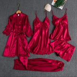 | 5pcs LONG SILK NIGHTY SET