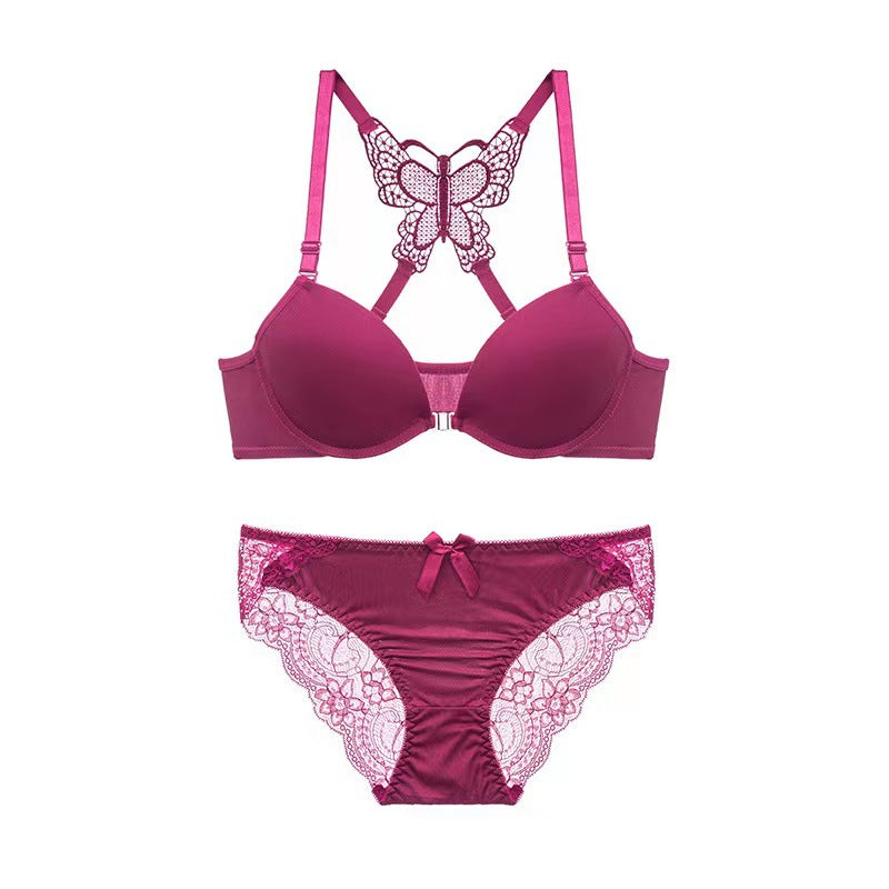 Butterfly  Front lock Bra panty set