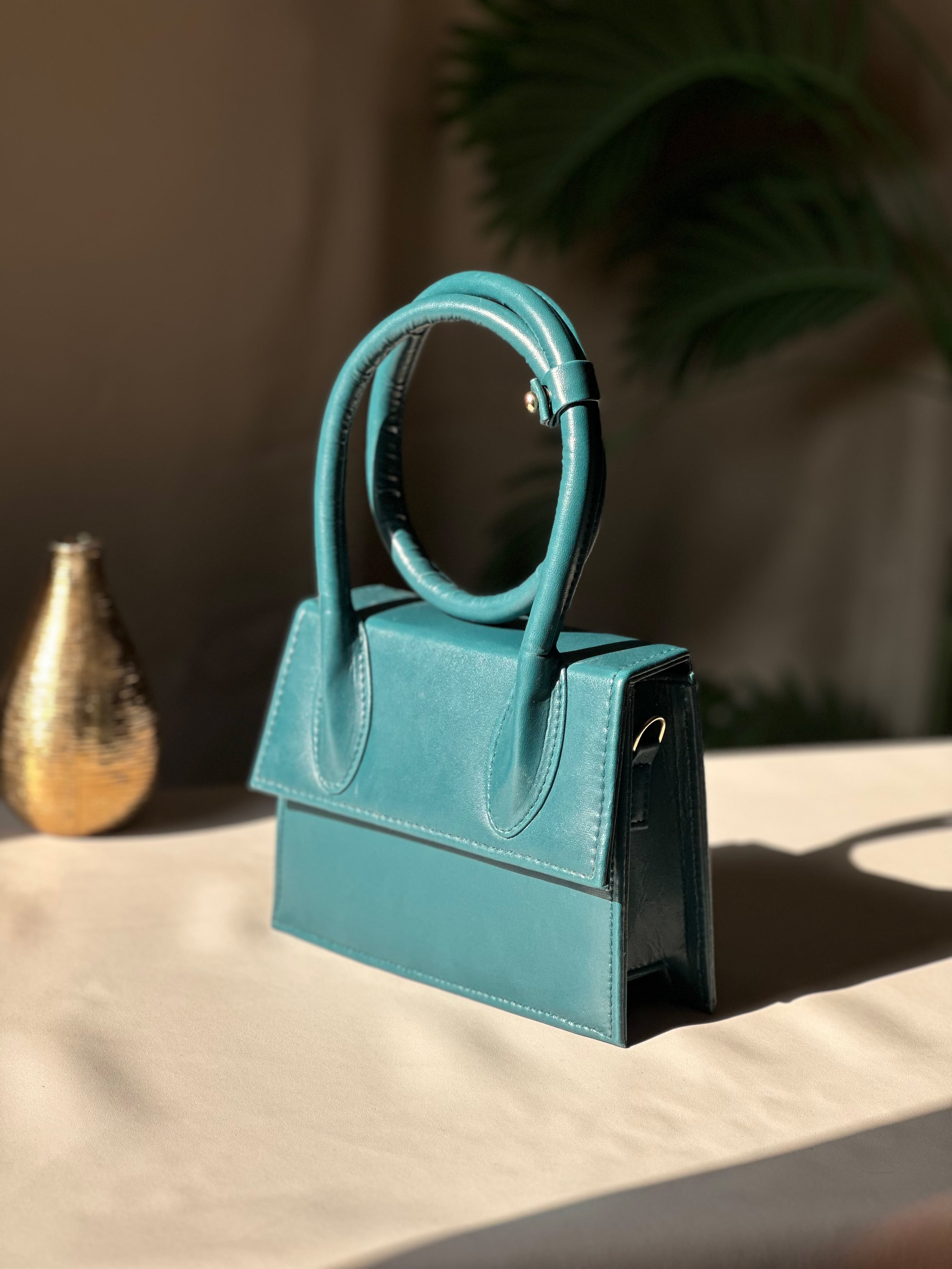 Jacqumues Handbag - Peacock Blue