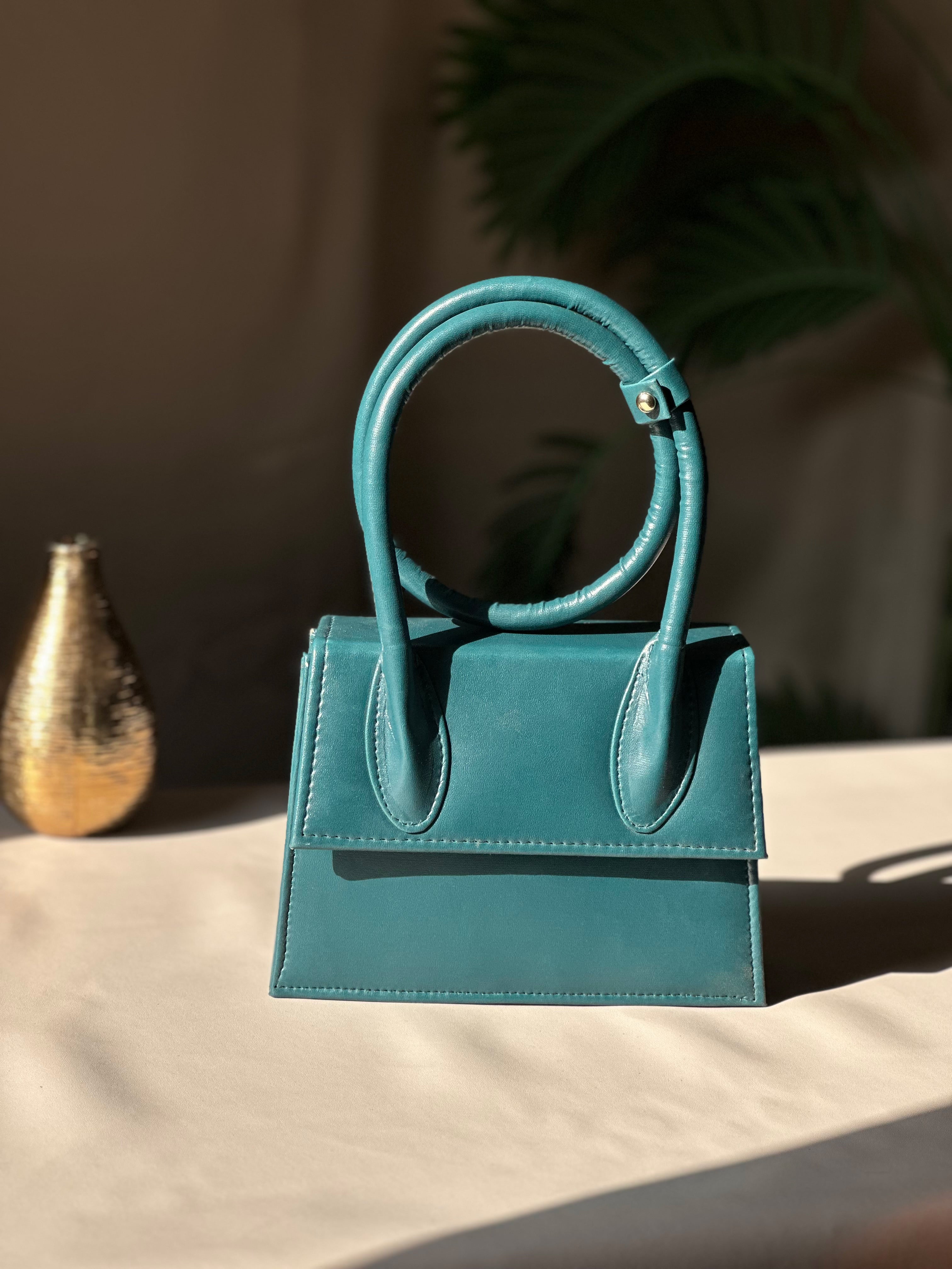 Jacqumues Handbag - Peacock Blue