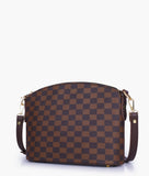Checkered Tote - Brown