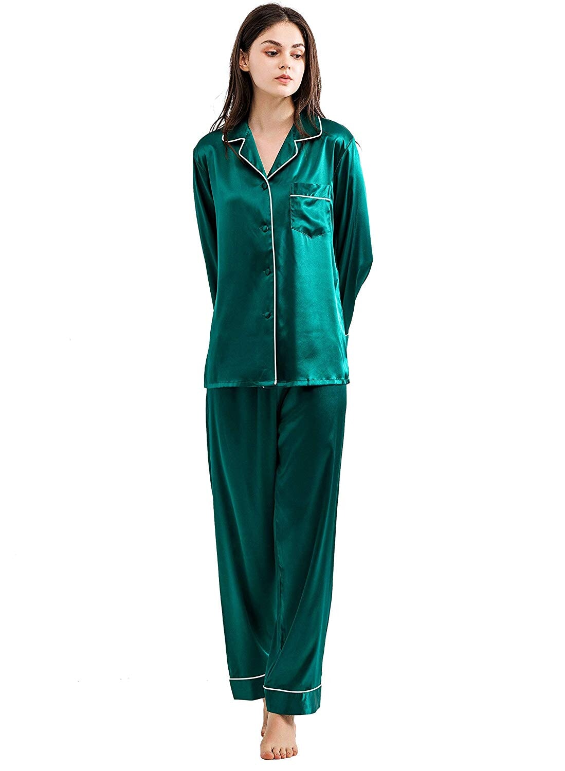 Silk PJ Set - Green