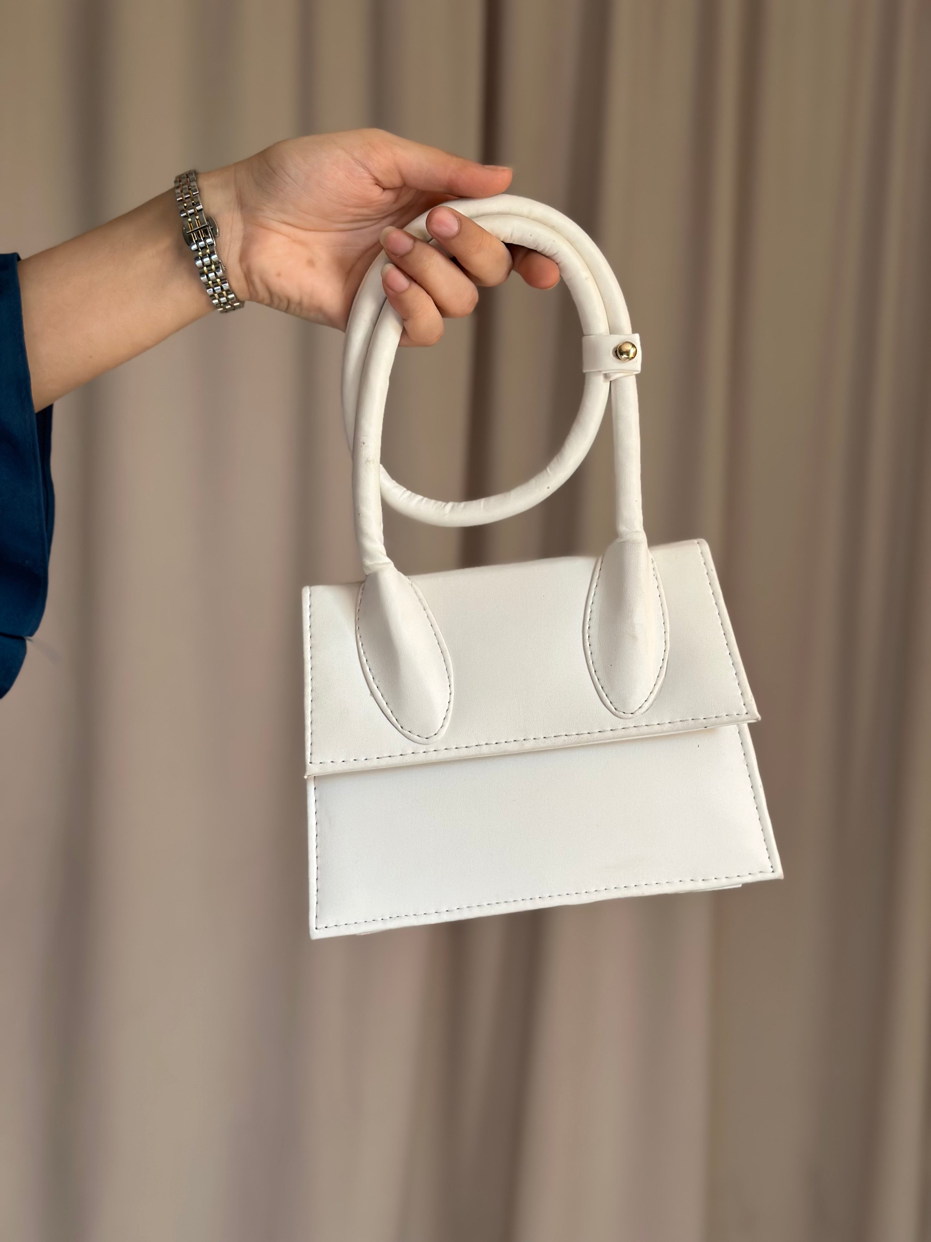 Jacqumues Handbag - White